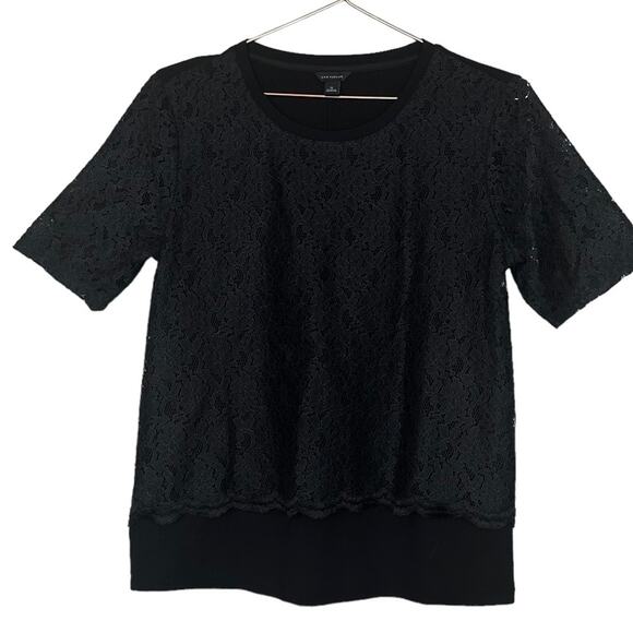 Ann Taylor Tops - Ann Taylor Black Lace Overlay T-Shirt - Size Small